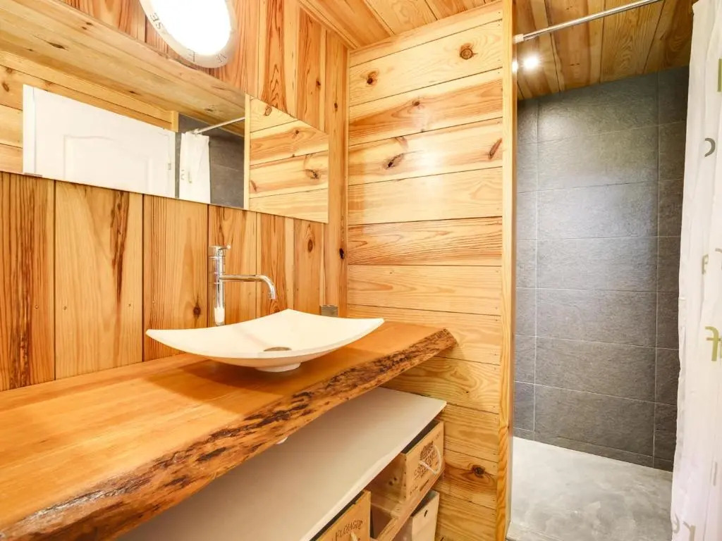 Belle villa en bois 6 personnes avec terrasse et Wi-Fi à Biscarrosse - FR-1-521-71