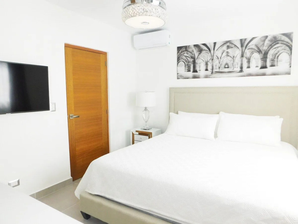 Design 1 King Bed Apt. In Piantini Center With Gym