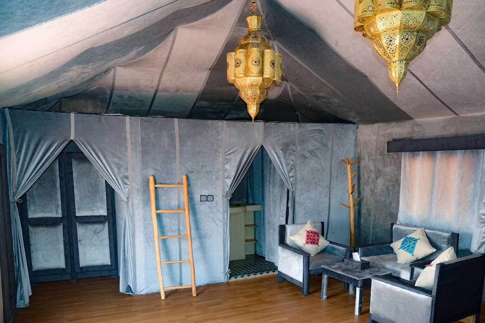 Relaxing desert camp