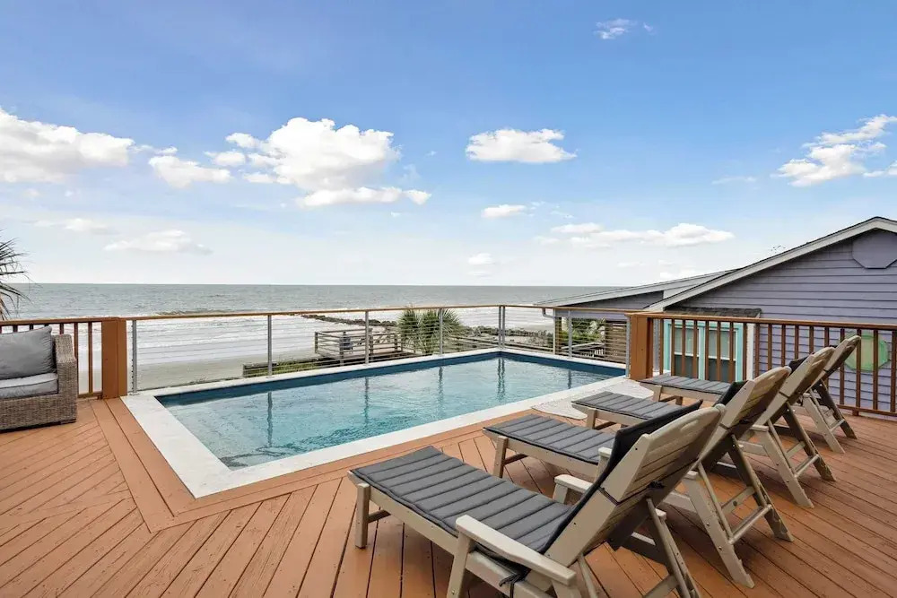 Oceanfront w/ Pool, Panoramic Deck Views, 5bdr Folly Ocean Breeze by Avantstay