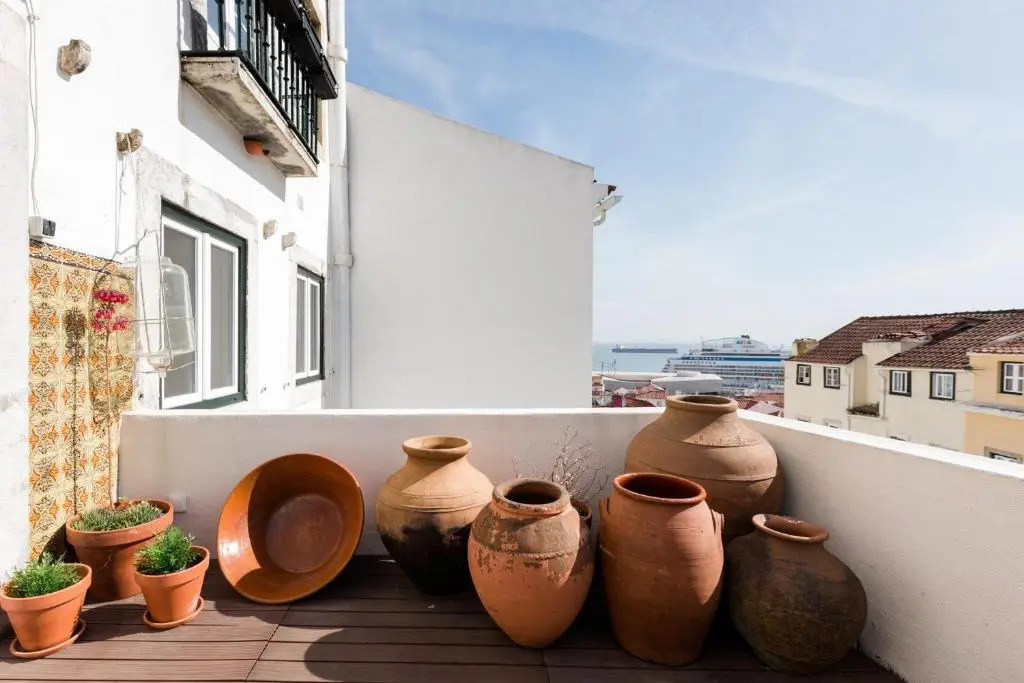 Alfama Terrace Best River and Historic City View Spacious and Charming Ground Floor 18th Century Building