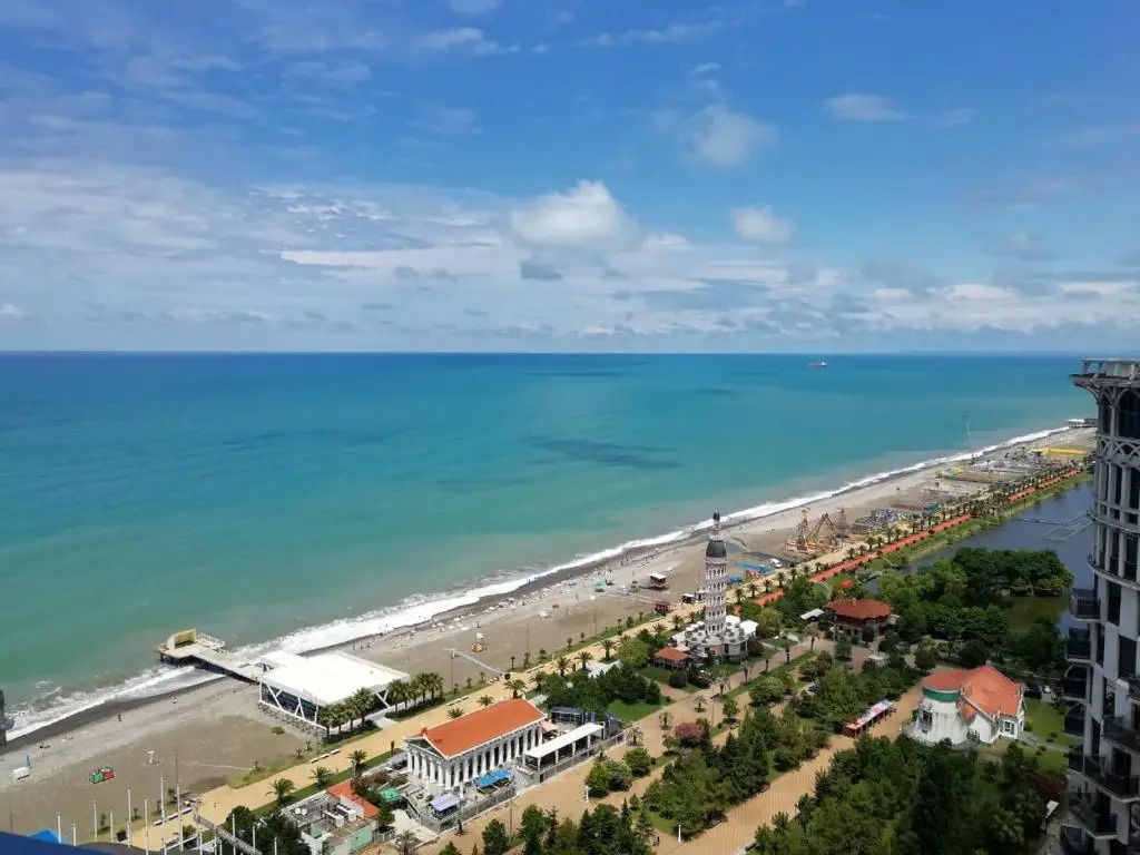 Sea to sky beachfront studio apartment with stunning sea views in Batumi