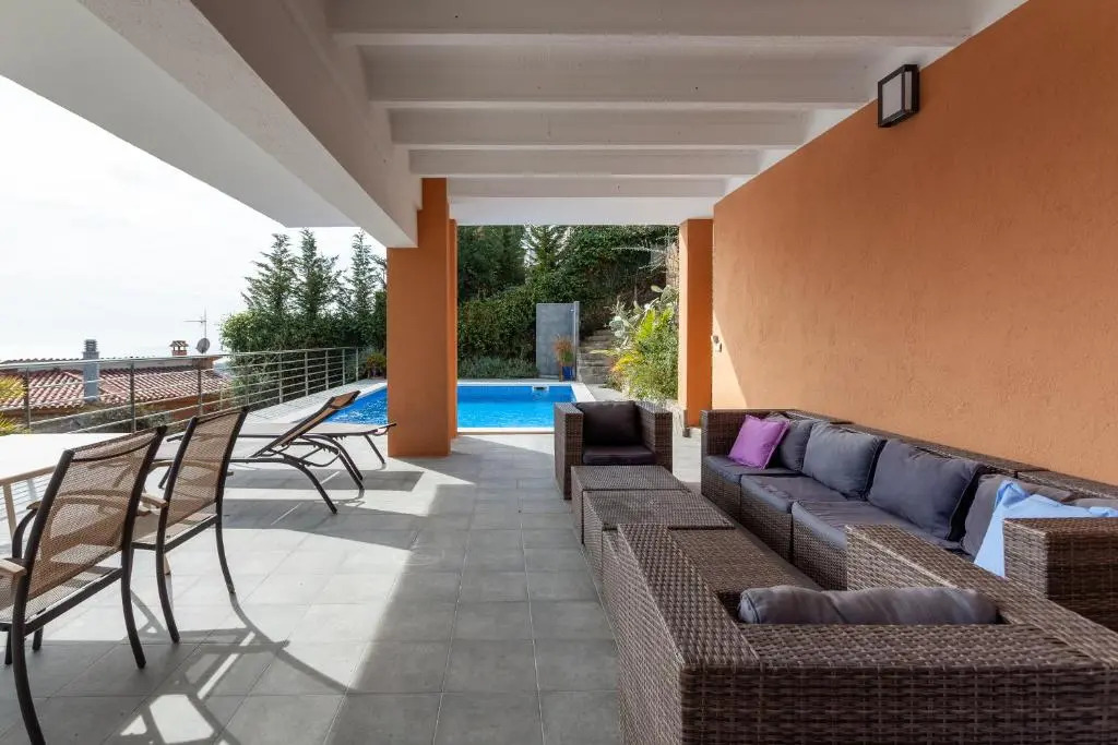 holiday house in a garden with view