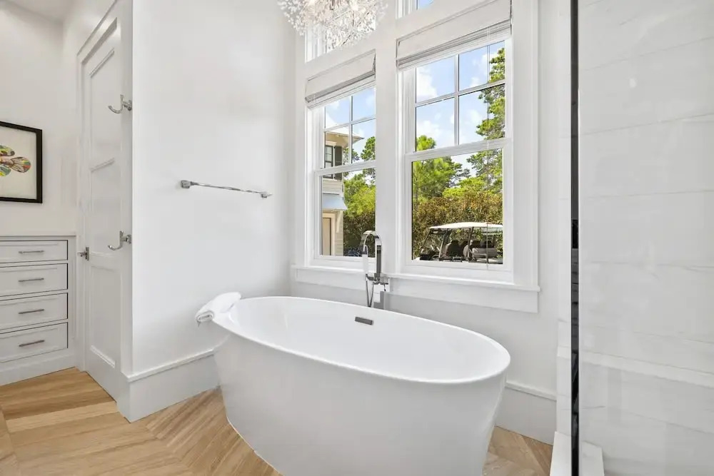 "Stress Free" Golf Cart Pool Exquisite, 6 bedroom, new construction home WaterColor 6 Home by RedAwning