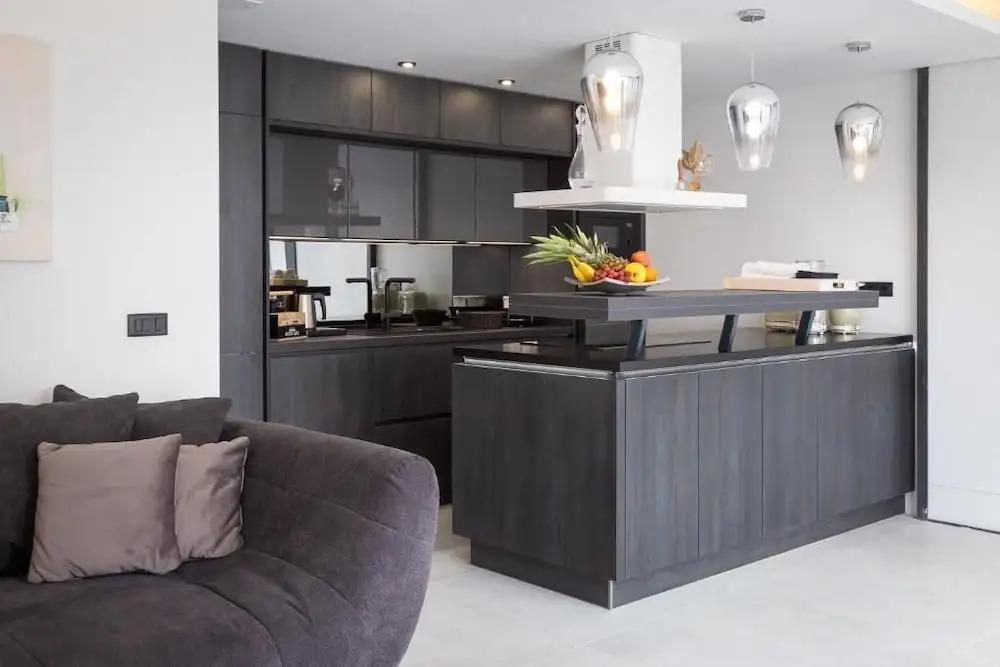 white residence with pool room