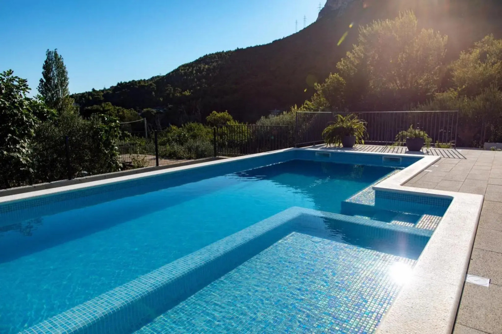 Modern Villa Elia with 40sqm heated pool, 3 bedrooms, and Split city views