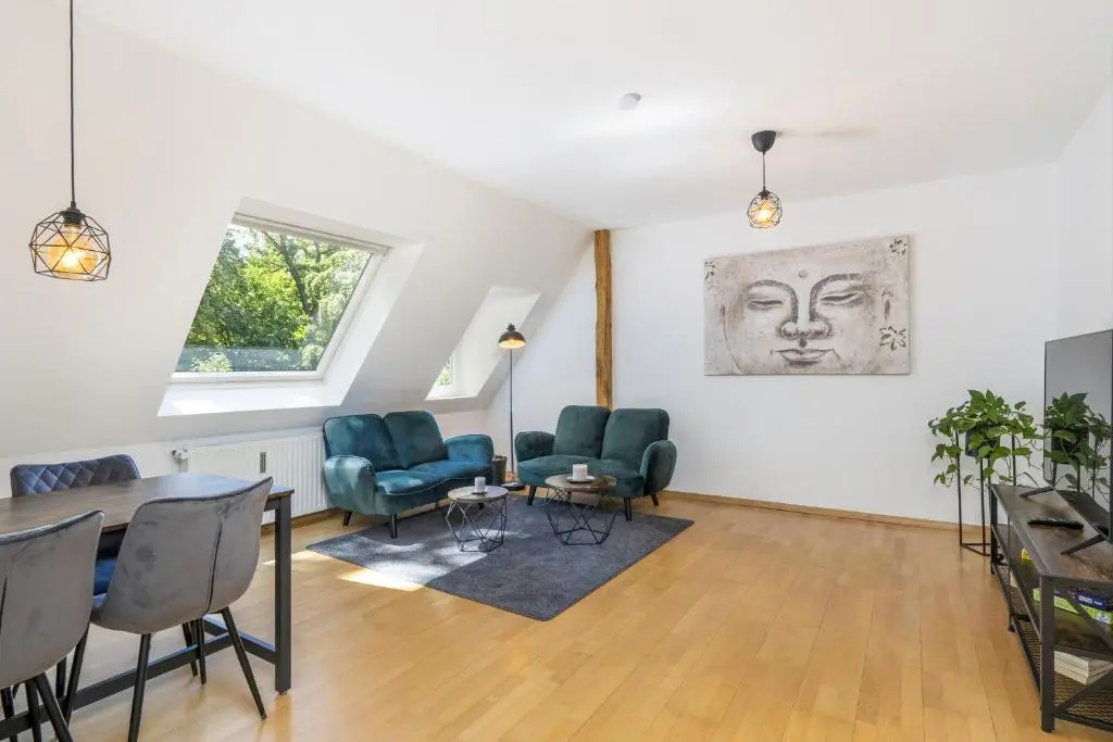 Gartenblick Apartment-Terrasse-Parkplatz- Waschmaschine-Garten