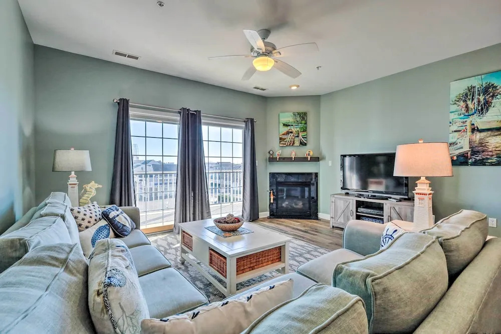 Balcony w/ Inlet View: Dtwn Ocean City Condo