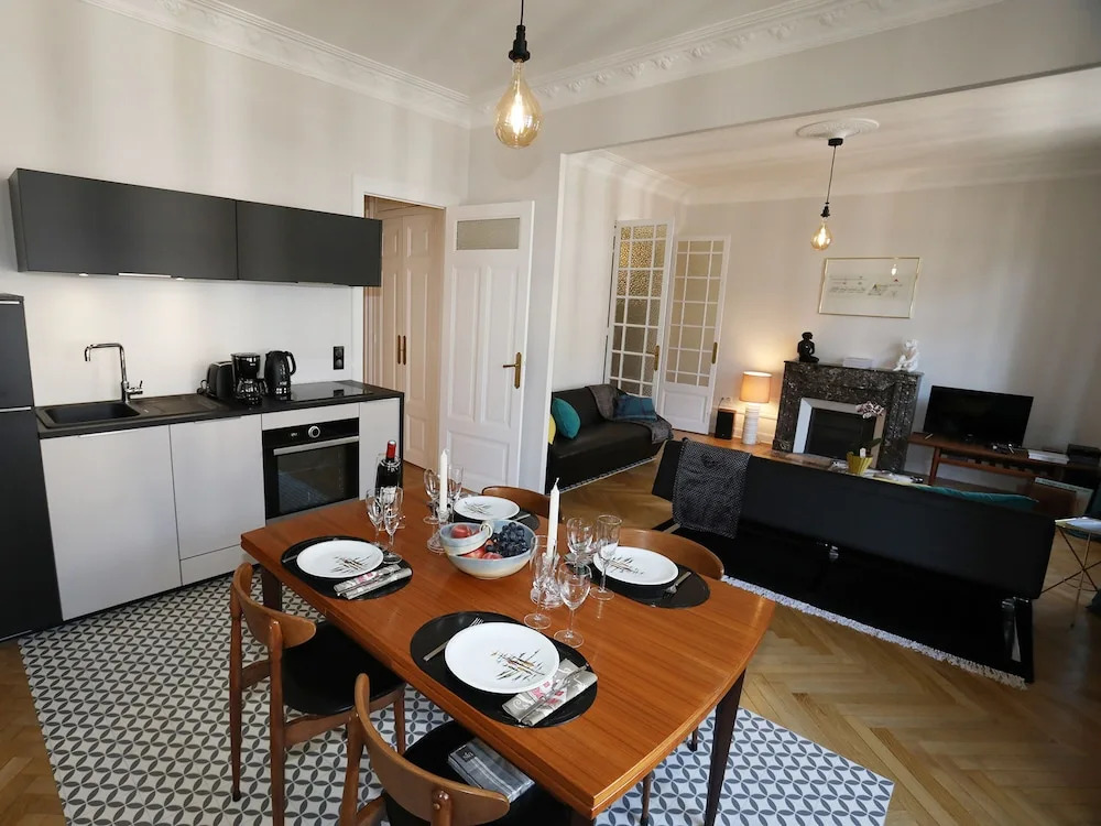 Annecy elegant downtown lakeview apartment