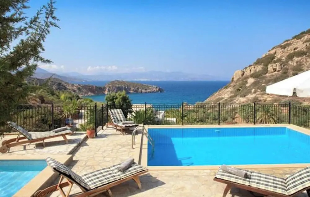 Villa Ares with private pool and a spectacular seaview 150m from the beach