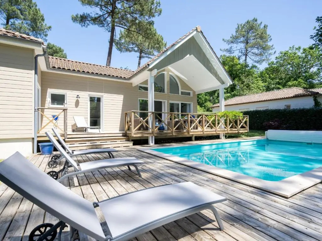 Villa a Biscarrosse Avec Piscine Chauffee Et Jardin Pour 6 Personnes - Fr-1-521-93