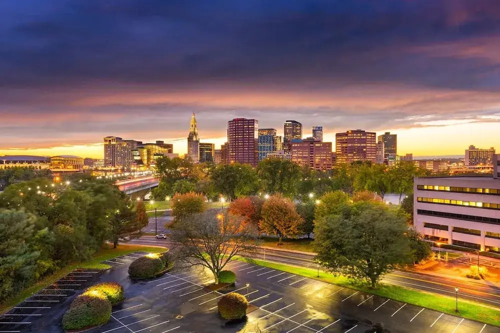 Landing in Downtown Hartford Near Dunkin' Park