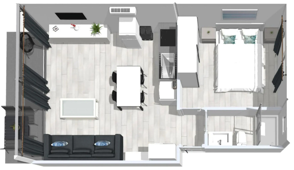 Roses Apartments Estudio 1 vista mar lateral