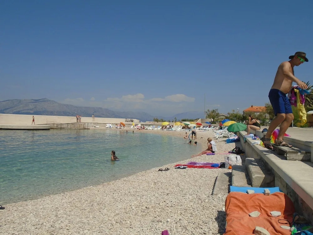 Very Spacious White Croatian Stone Seafront House With Secluded Enclosed Garden