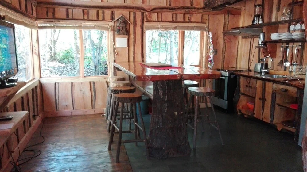 Wonderful rustic cabin, with native trees, with Rio Trancura, equipped