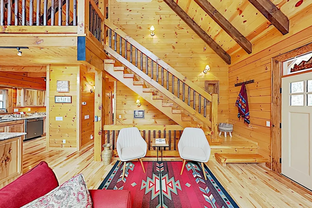 Mountain-chic W/ Fireplace & Wraparound Deck! 4 Bedroom Home