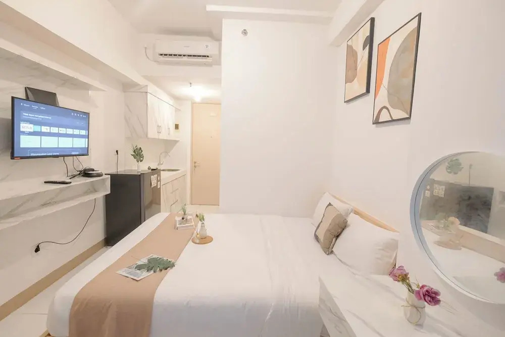 Modern Soft Minimalist Studio At Tokyo Riverside Pik 2 Apartment