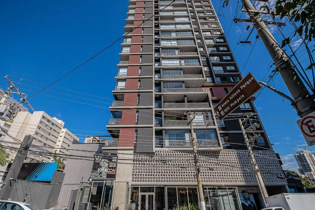 Studio Novíssimo com Piscina no Rooftop e vista para o Allianz Parque - VN 12