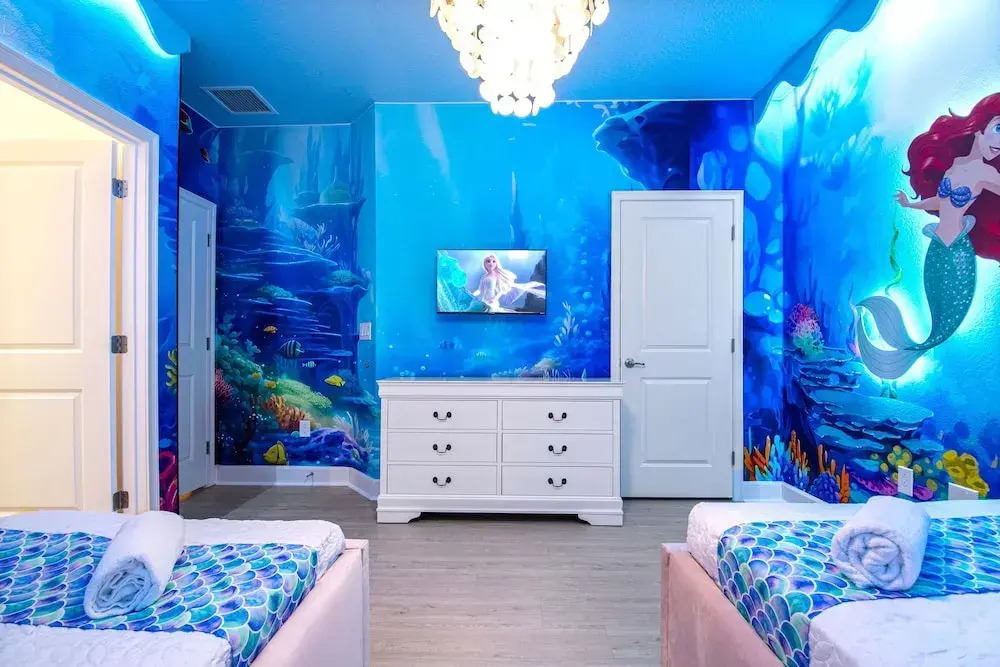 Themed Kids' Rooms, Pool & Game Loft Near Disney
