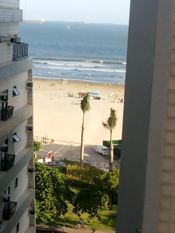 Santos - Apartamento Frente Mar C/ Ar Condicionado/ Garagem Privativa/Internet/TV a Cabo