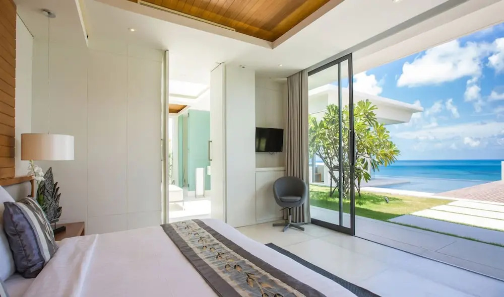 Villa Natha, world-class sea view, gym, massage room, cinema, full service with private dining, north Chaweng