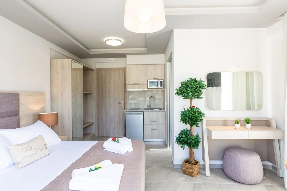 Double Studio with Sea and Mountain View in Akrogiali Luxury Aparthotel