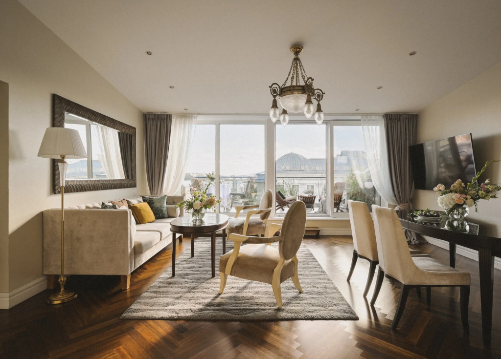 Апартаменты Minin Apartments Мансарда с террасой и видом на Невский 170 кв.м.