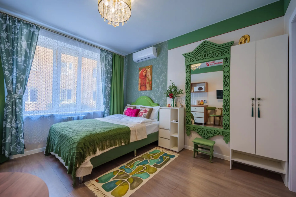 Квартира Студия 21м² в центре города в русском стиле