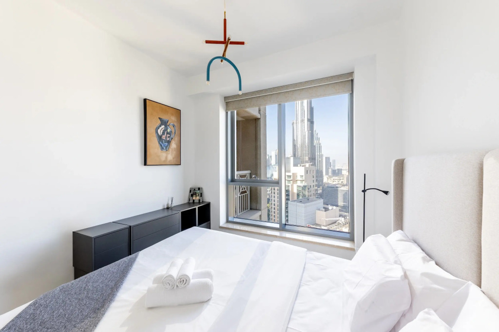 Апартаменты Elegant 2BR Balcony and Stunning Burj Views