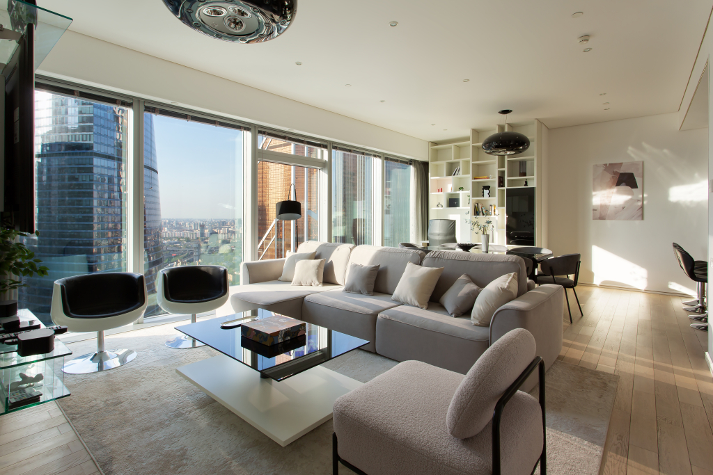 Апартаменты Sky City Moscow 51 Этаж! 140 метров! Саундбар! Подсветка под любое настроение! Дорогой вид на башни и город!