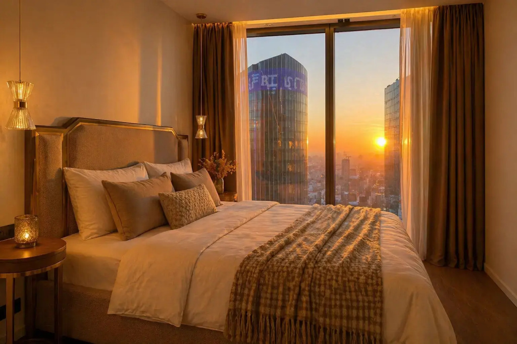 Апартаменты Sky City Moscow 75 этаж! Шикарный вид на МГУ, Парк Победы, Лужники, башни и город! Дизайнерский! Закатная стороны!