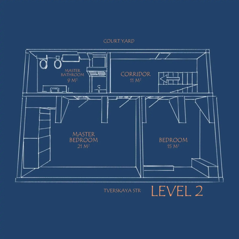 Квартира GM Apartments Двухэтажные с видом на Тверскую