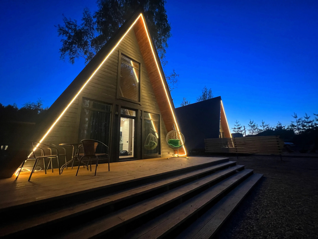 Гостевой дом Чудесный A-frame Оливка с сауной