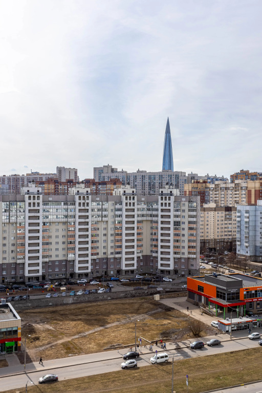 Квартира Стильная студия с видом на Лахта Центр и панорамными окнами