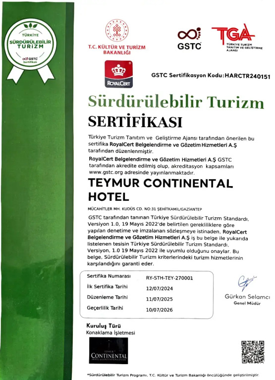 Отель Teymur Continental Hotel