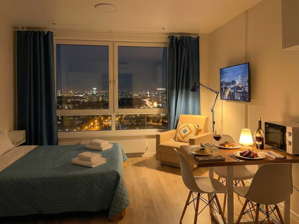 Квартира студия 22 м² 2 кровати