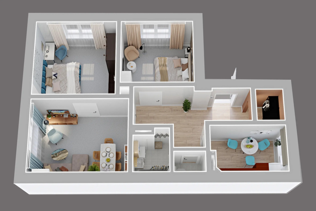 Квартира GM Apartments Тихая и уютная Трехкомнатная на Краснопресненской набережной