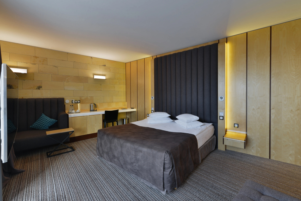 Двухместная студия с балконом (двуспальная кровать)