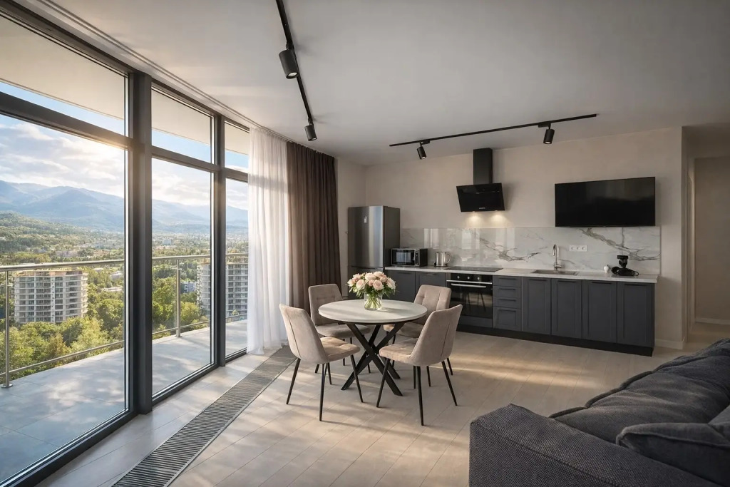 Апартаменты с отдельной спальней Ls-Mountain Retreat с видом на горы с 16 этажа