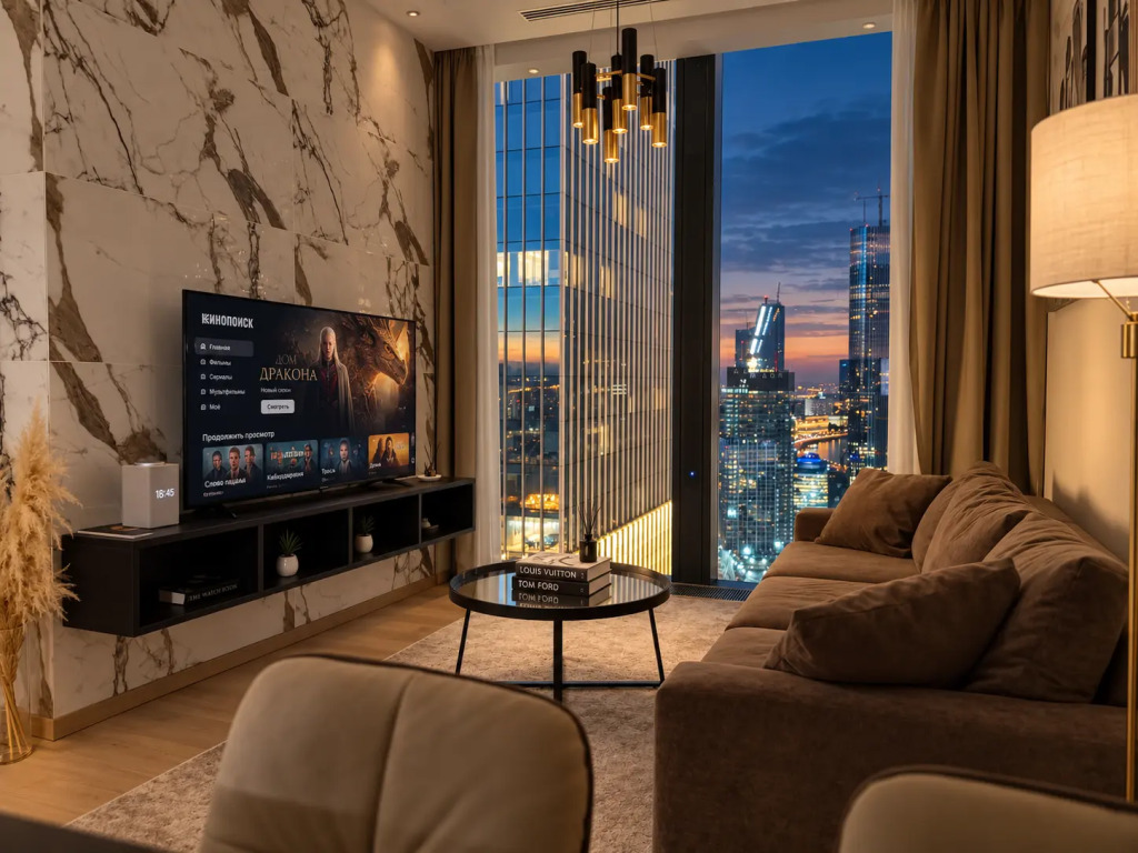 Апартаменты Sky City Moscow Эксклюзивный мраморный! Редкая широкая панорама на все башни Москва Сити! Алиса Макс
