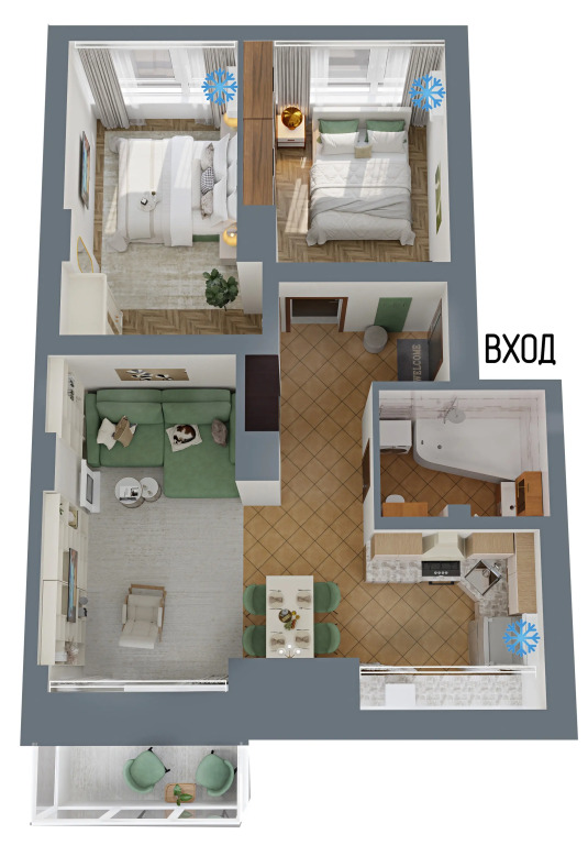 Квартира GM Apartments у Зоопарка с видом на Кудринскую высотку