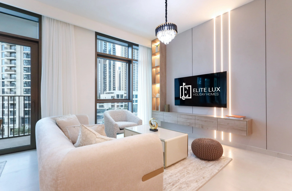 Апартаменты Elite LUX Holiday Homes - Dubai Creek Oasis: 2BR Luxe w/ Burj View