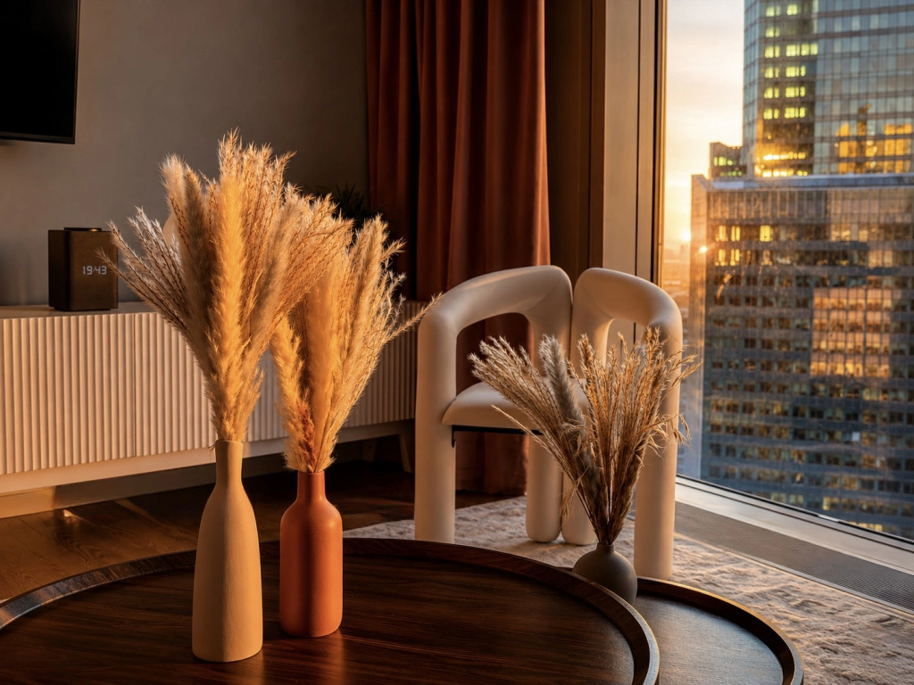 Апартаменты Sky City Moscow Подсветка Алиса Макс Большая гостиная с панорамой