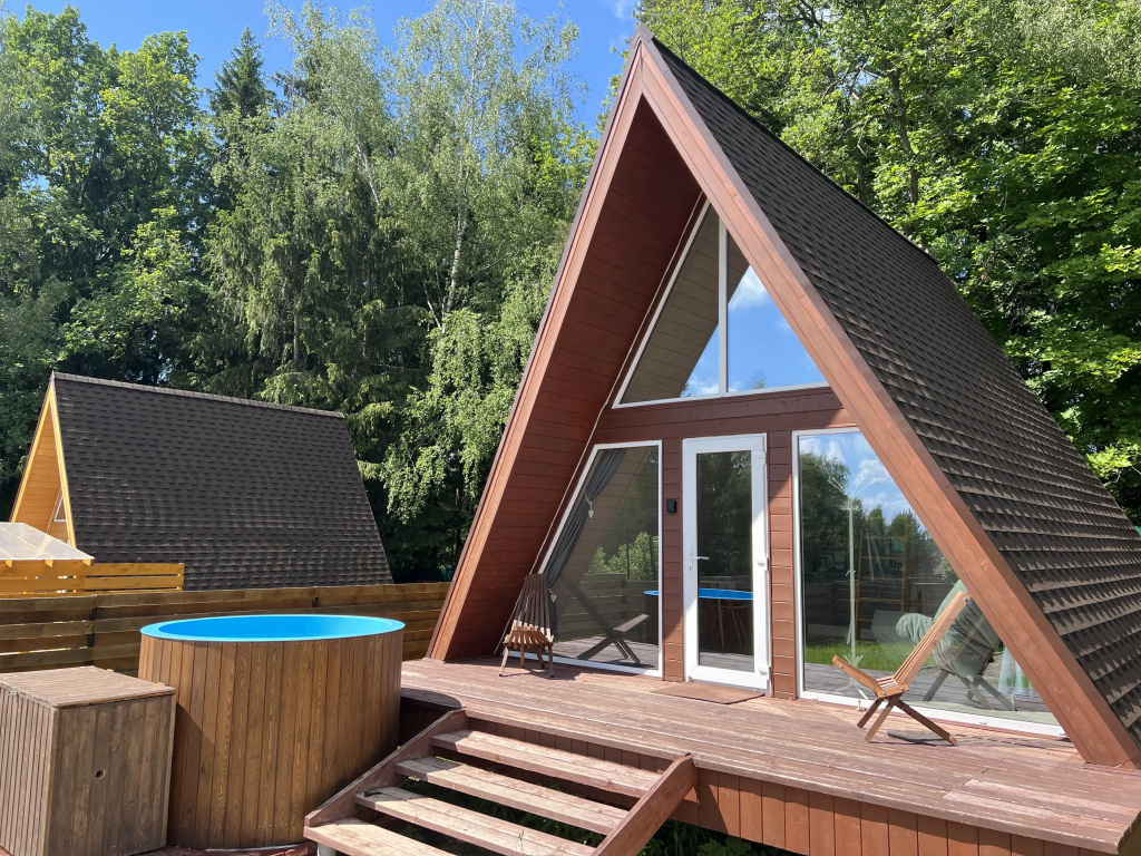 Глэмпинг Домики A-frame С Чаном или Купелью-Фурако
