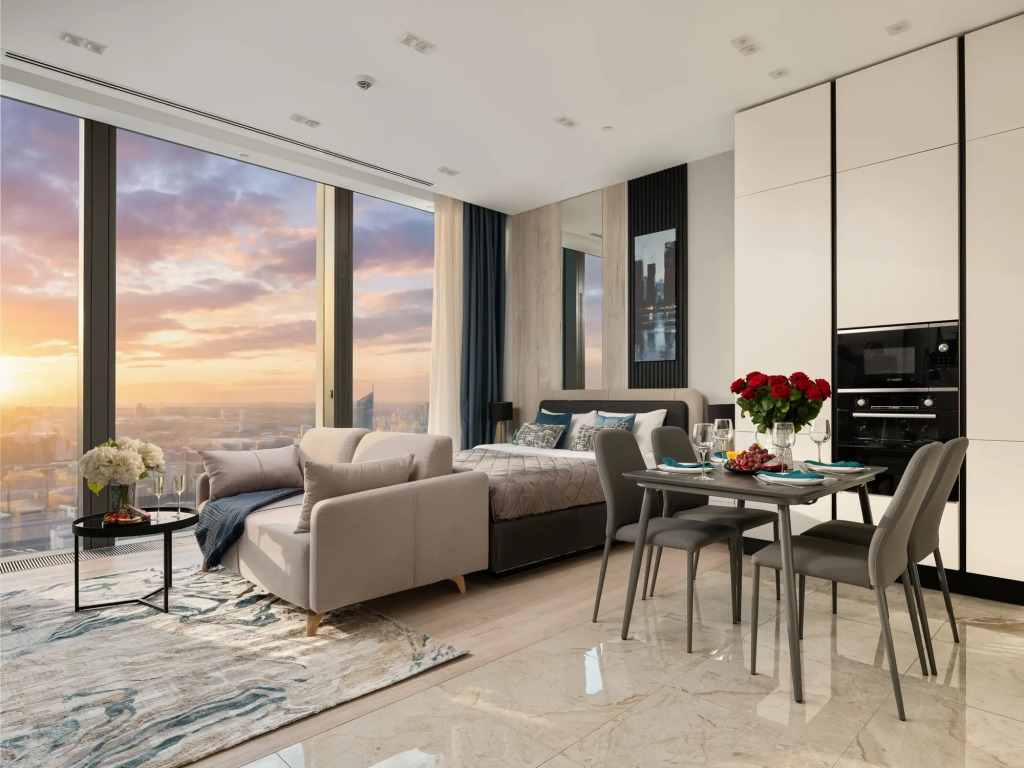 Квартира GM Apartments в Moscow City c панорамным видом