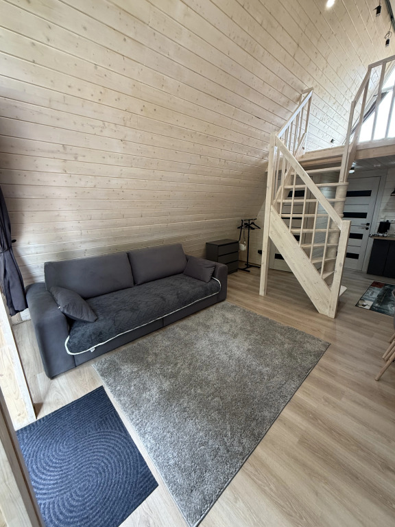 Частный дом Дом A-frame в лесу с чаном и батутом Bearlogo