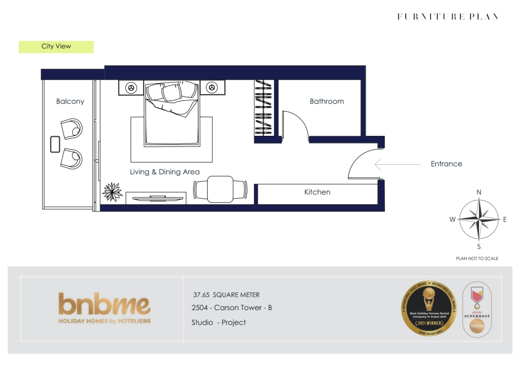 Апартаменты bnbmehomes | Damac Hills Studio w/ City View-2504