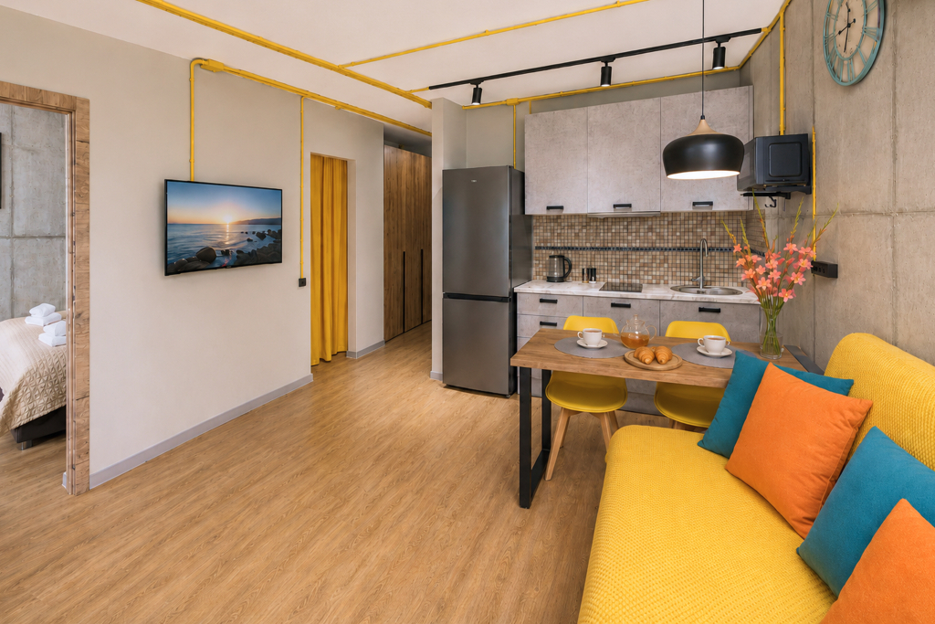 Квартира Уютная в Стиле Loft с Видом на Море в ЖК Аякс