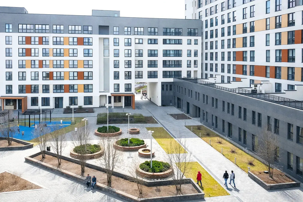 1-комн. апартаменты в ЖК "Новин" с большой кроватью
