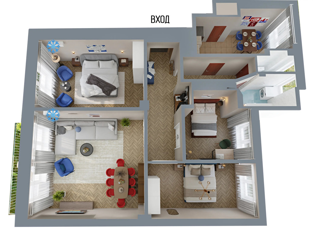 Квартира GM Apartments Жемчужина GM Apartments c Атмосферным Видом